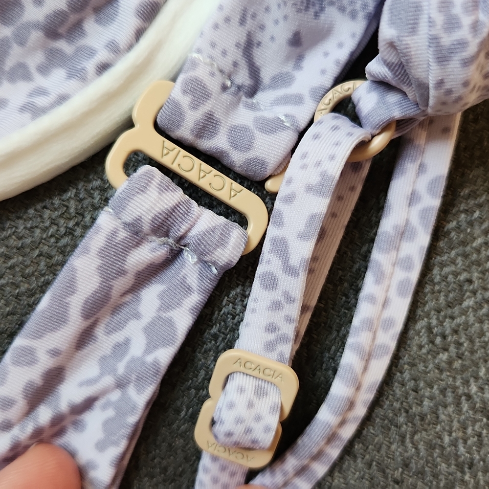 New Acacia Swimwear Manhattan Bikini Top Lilac Snake Bralette Bra underwire XL - Picture 10 of 10